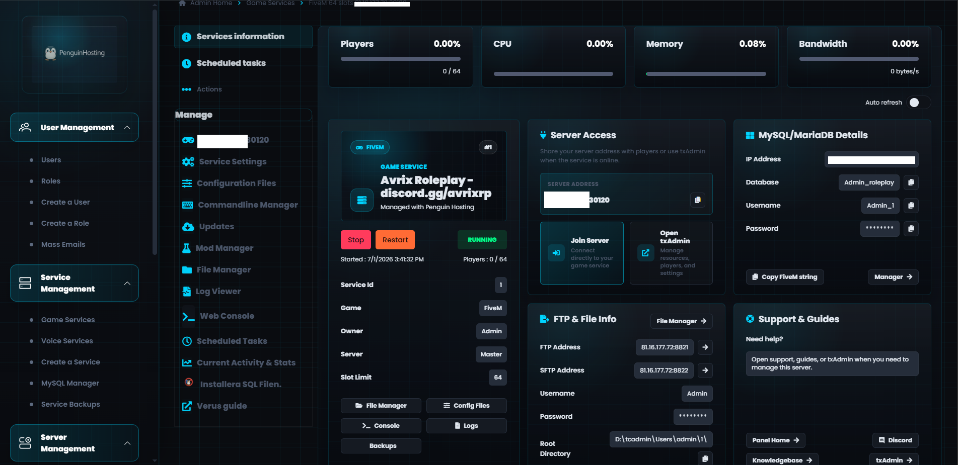 Dark blue theme